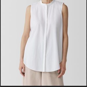 Eileen Fisher Capsule Wardrobe Minimalist Cotton Sleeveless Top